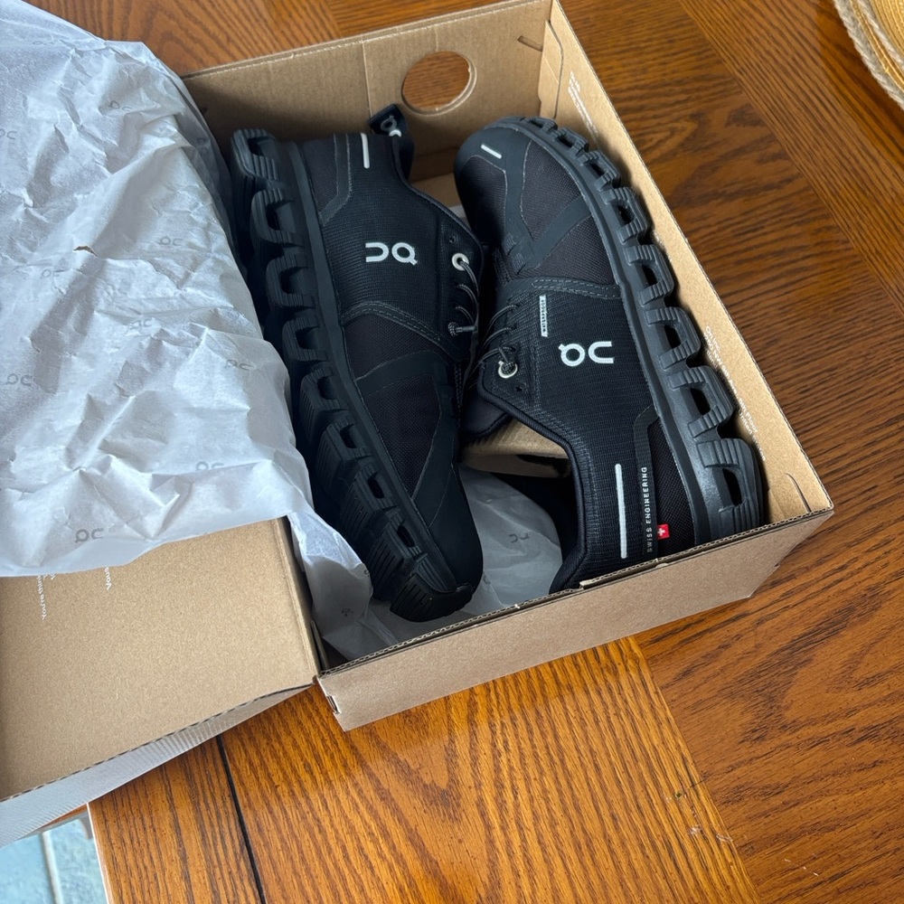 On Running Black Shoes with White Accents